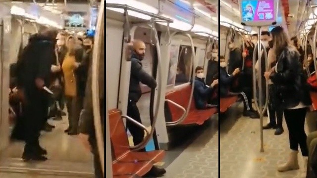 Kadıköy metrosunda dehşet! Yolcu kadına bıçak çekti
