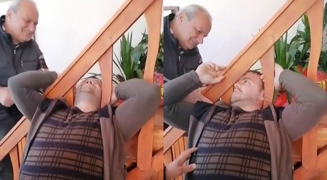 Rizeli vatandaş kafasını merdiven korkuluğuna böyle sıkıştırdı