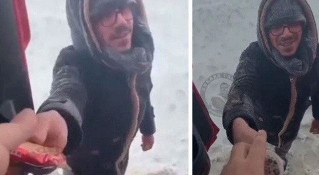 Dondurucu soğukta yürekleri ısıtan görüntü