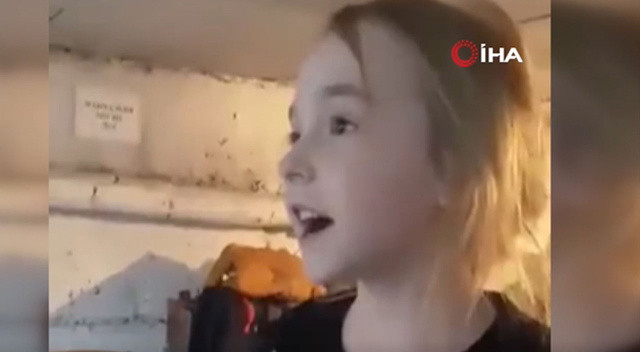Ukrayna’daki sığınakta şarkı söyleyen küçük kız viral oldu