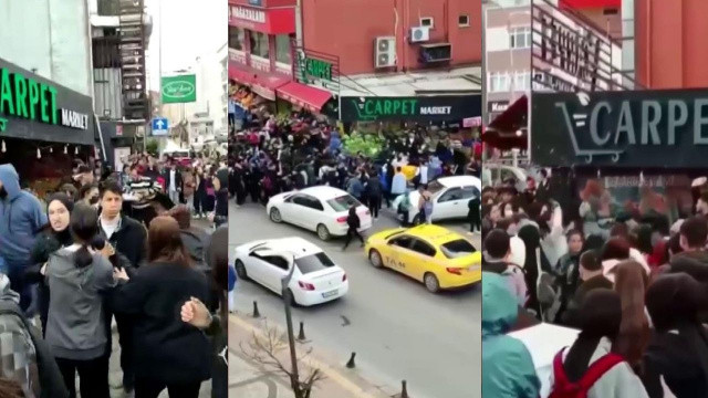 Sultanbeyli'de 20 liseli genç kız birbirine girdi, ortalık savaş alanına döndü