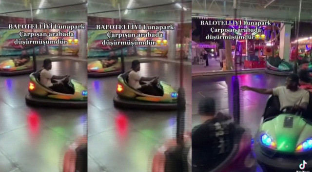 Balotelli'nin lunapark keyfi... Çarpışan arabalara beş tur bindi
