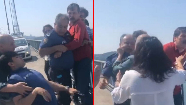 Köprüye pankart asan vekiller polise saldırdı