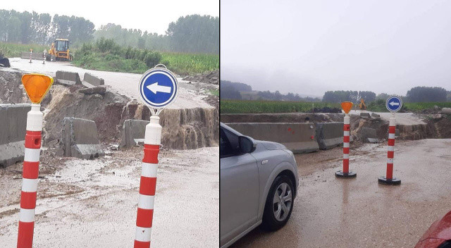 2 ili birbirine bağlayan geçici yol ve köprü kalıplarını sel suları götürdü