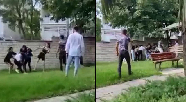 İnternette çıkan tartışma sokağa taşındı! Tekme ve tokatlar havada uçuştu, o anlar kamerada