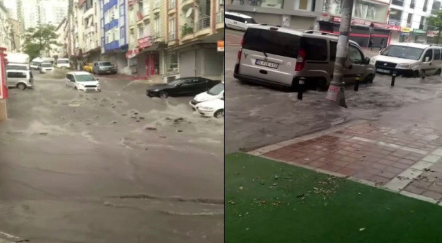 İstanbul'da sağanak etkisi: Rögarlar patladı, caddeler sular altında kaldı