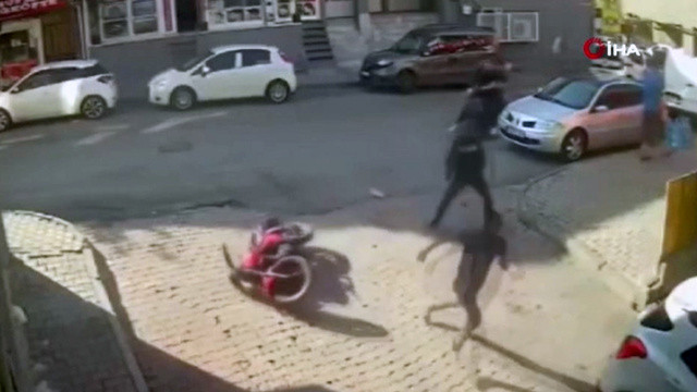 Motosikletini çalanları motosikletle kovaladı