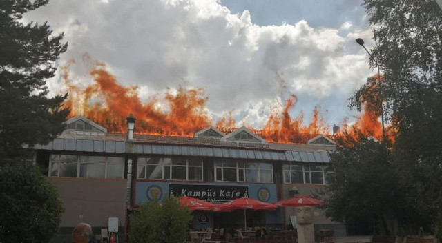 Erzurum'da üniversitede yangın! Müdahale sürüyor