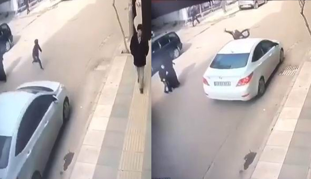 Yolun karşısına geçmek isteyen çocuğa araç çarptı