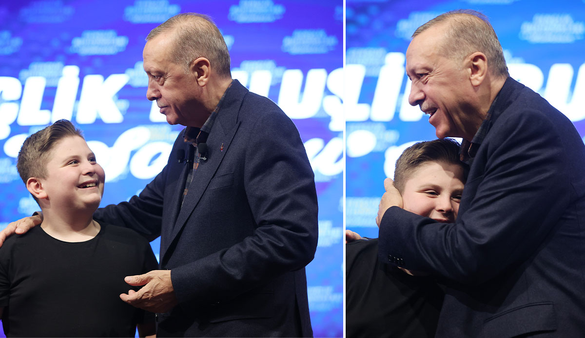 Erdoğan'dan Fevzi Kaan'a gülümseten kilo tavsiyesi: 'Annesi bir diyetisyene tabi tut'
