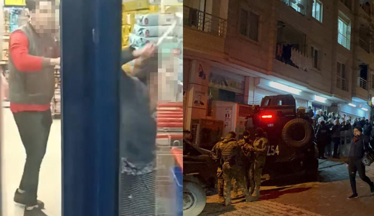 Polis ekiplerinden biber gazlı müdahale: Market çalışanı ile müşteri kavga etti, ortalık savaş alanına döndü