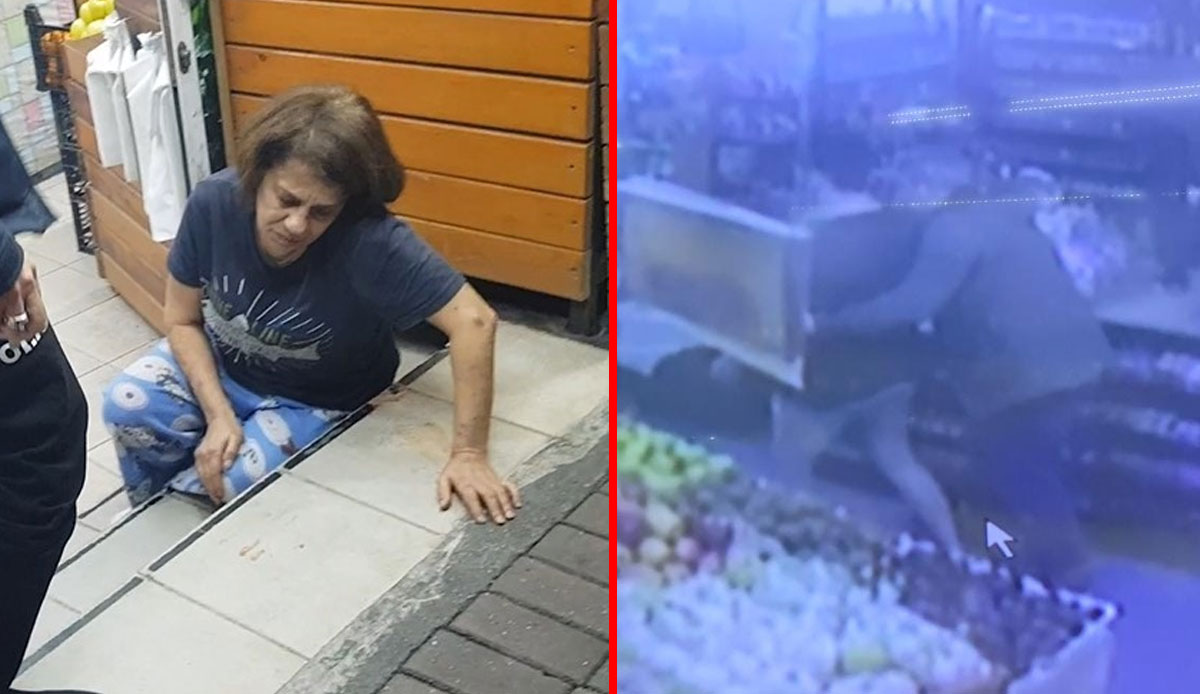 Markette dehşet anları: Bıçaklanan anneyi izinli polis memuru kurtardı