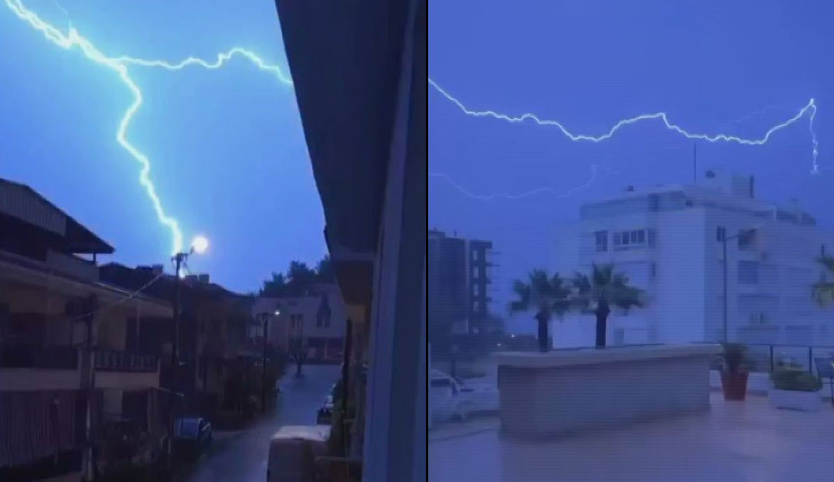 Meteoroloji uyardı, İzmir sağanak yağışa teslim oldu: Gece vakti şimşekler gökyüzünü aydınlattı