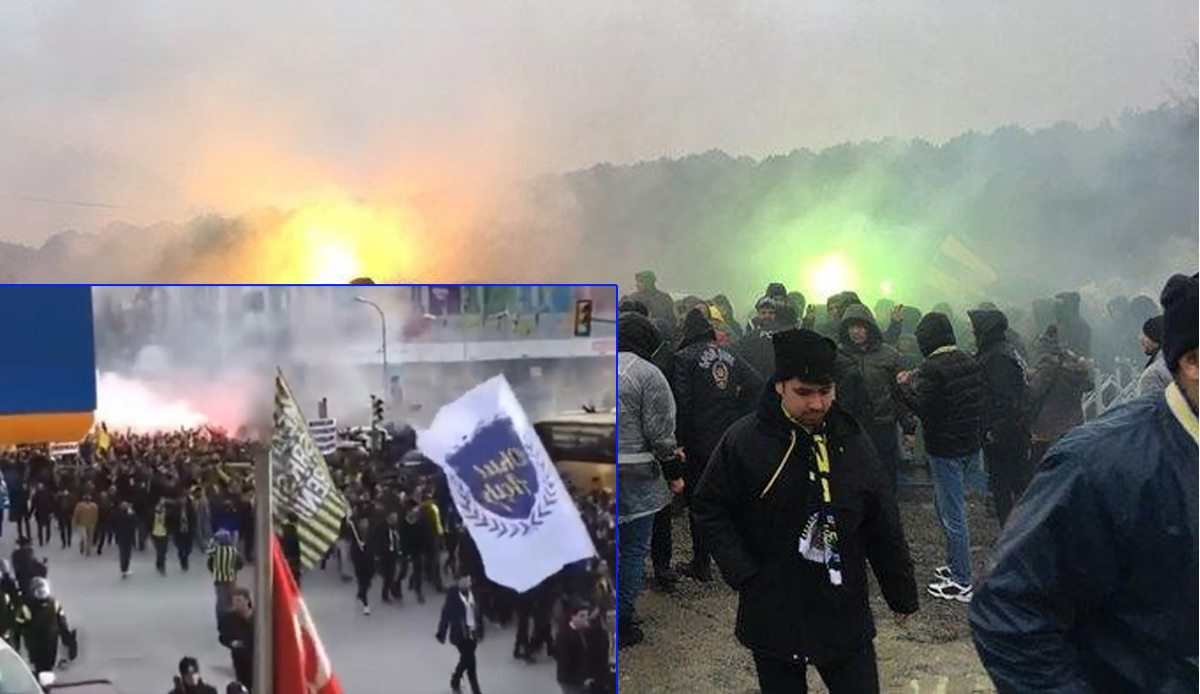 Fenerbahçe taraftarlarından Riva'da TFF protestosu... "Fenerbahçe düşmanlarını paramparça edeceğiz"