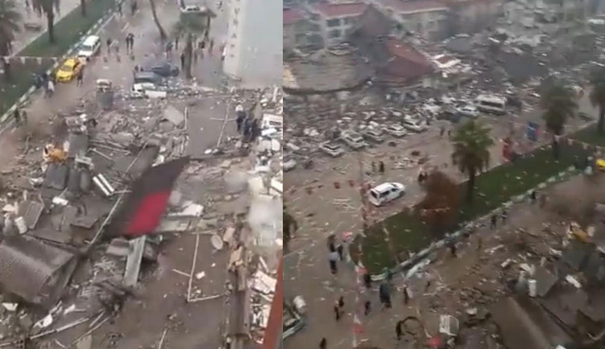 Kahramanmaraş'ta binadan çekilen görüntü acı durumu gözler önüne serdi