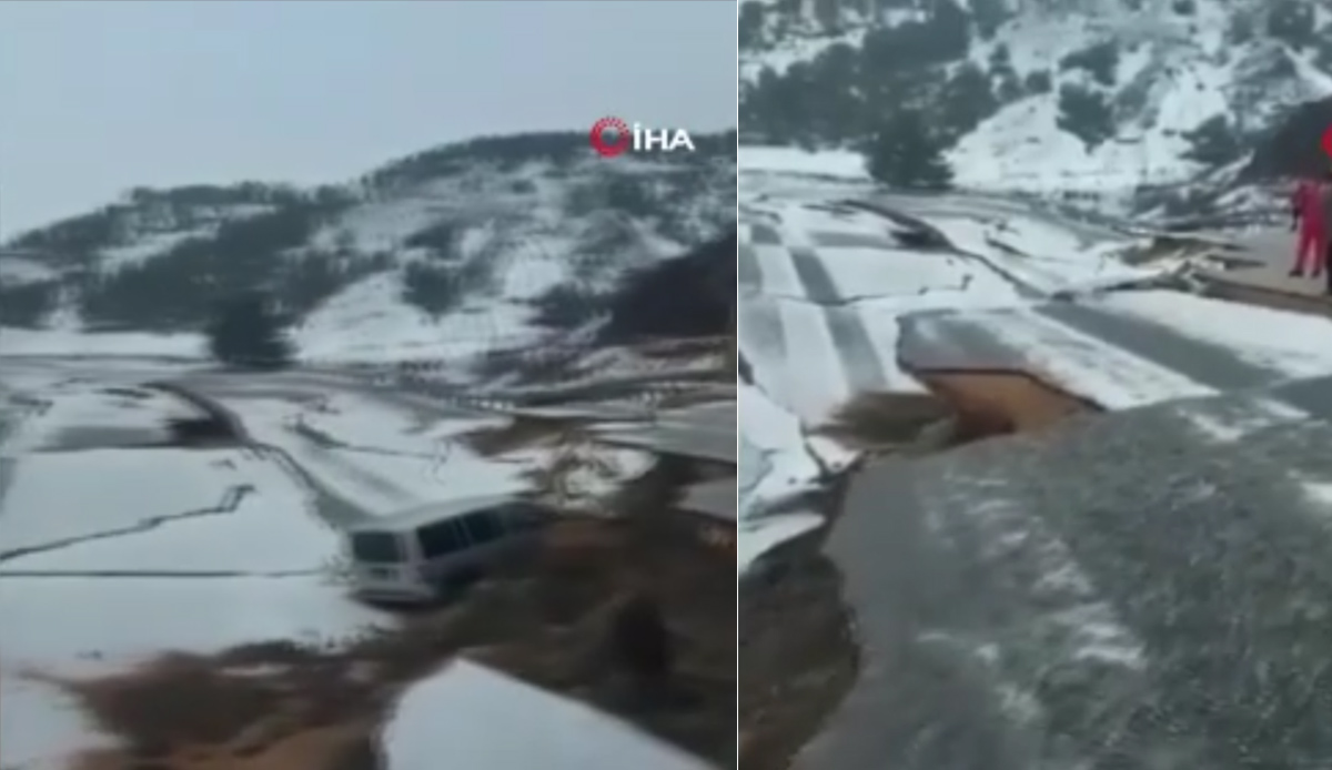 Görüntüler kıyamet filmi sahnesi gibi: Adana-Gaziantep yolunda depremin ardından dev yarıklar oluştu