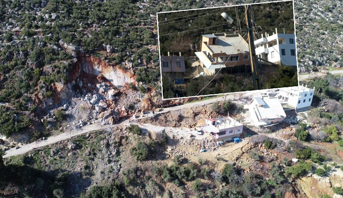 Devasa kayalar köye yuvarlandı! Evi uçurum kenarında kaldı, ölümle burun buruna geldiler
