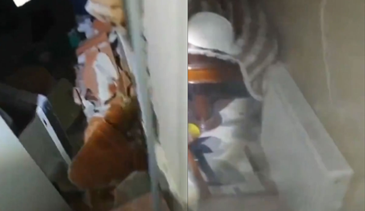 Hatay'da enkazda çalışma yapan ekipler depreme yakalandı.. Büyük korku yaşadılar