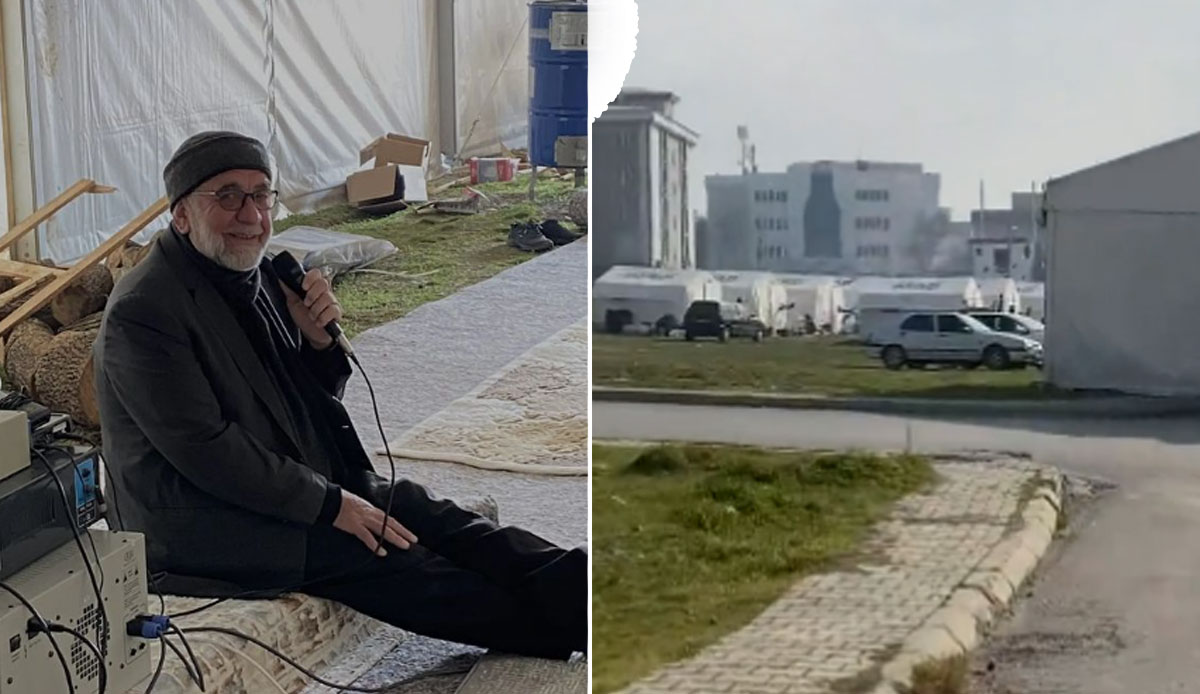 Afet bölgesinde yürek ısıtan görüntüler! Cami imamı hopörlere çocuklar için geçti