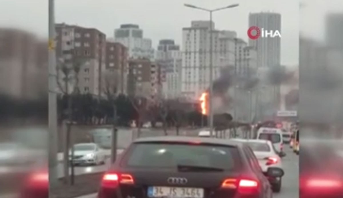 Hadımköy bağlantı yolu üzerinde bir binada yangın çıktı