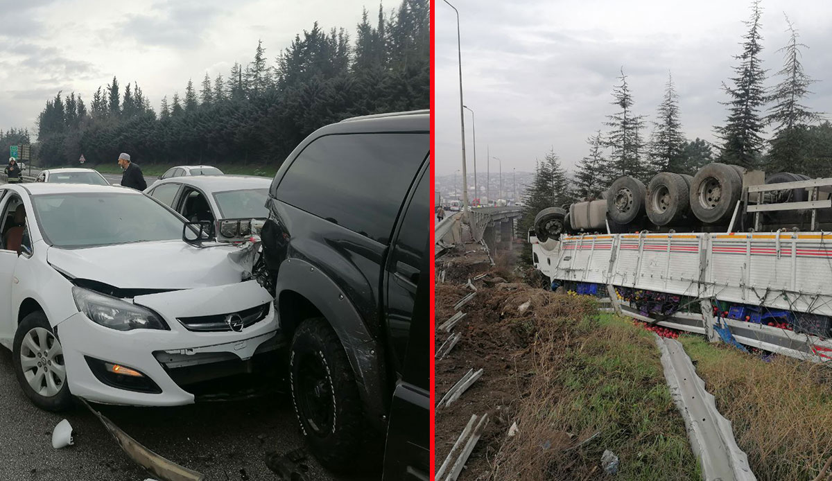 TEM Otoyolu'nda zincirleme kaza: İstanbul istikameti ulaşıma kapandı