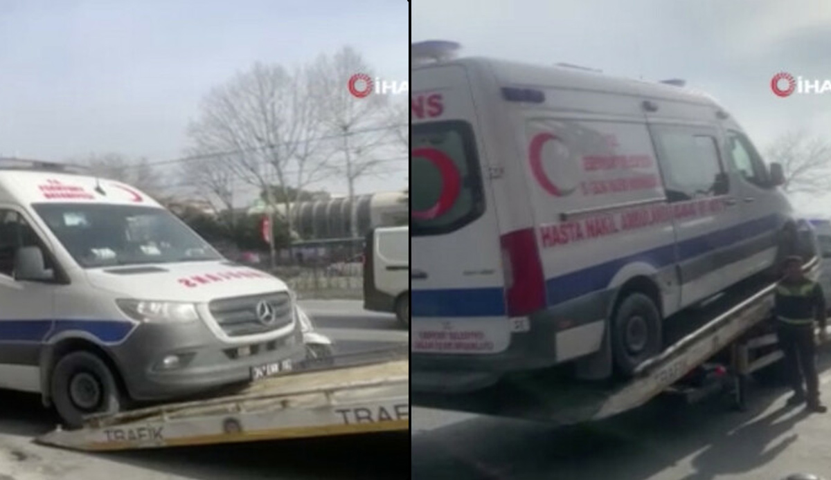 Esenyurt Belediyesi’ne ait içinde hasta olan ambulansa haciz uygulandı