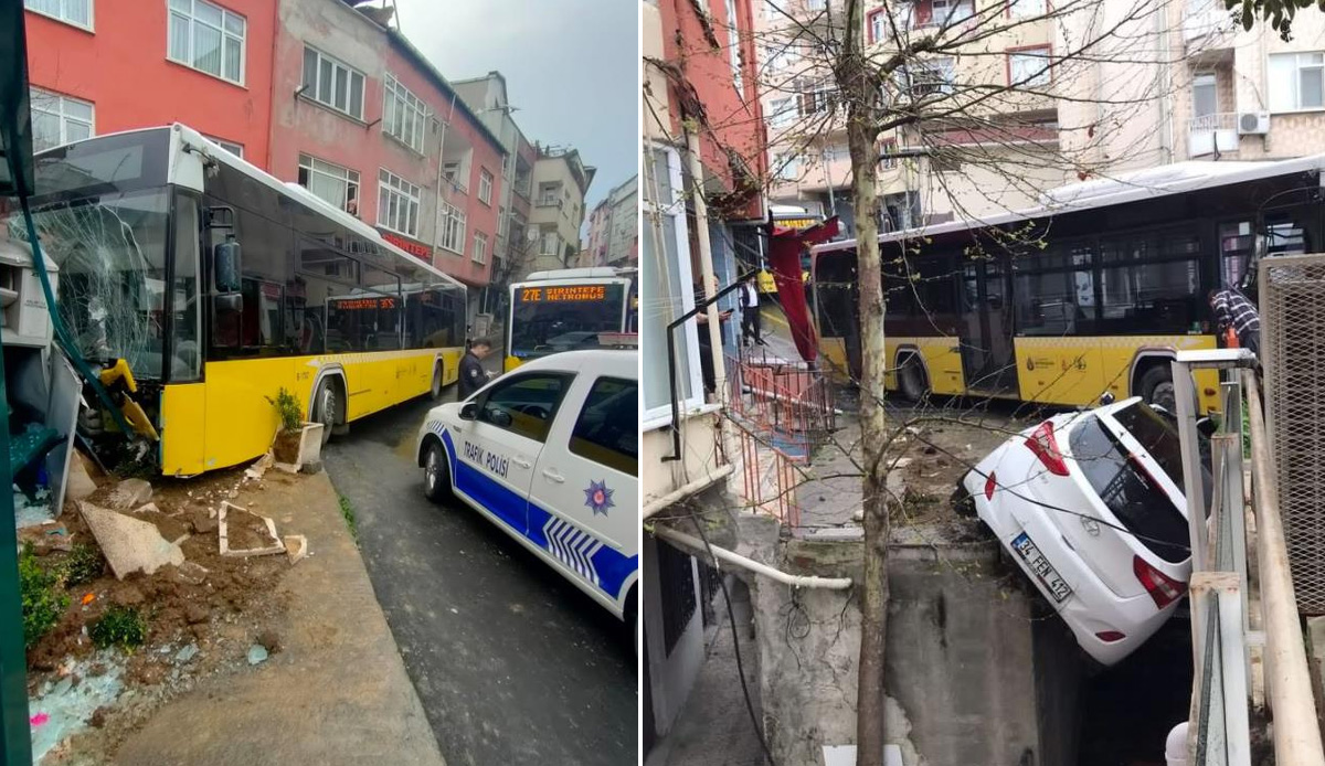 İstanbul'da halk otobüsü dehşeti: Önüne geleni sürükleyip durağa daldı