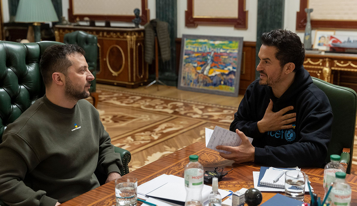 Orlando Bloom, Ukrayna'da Zelenskiy ile görüştü