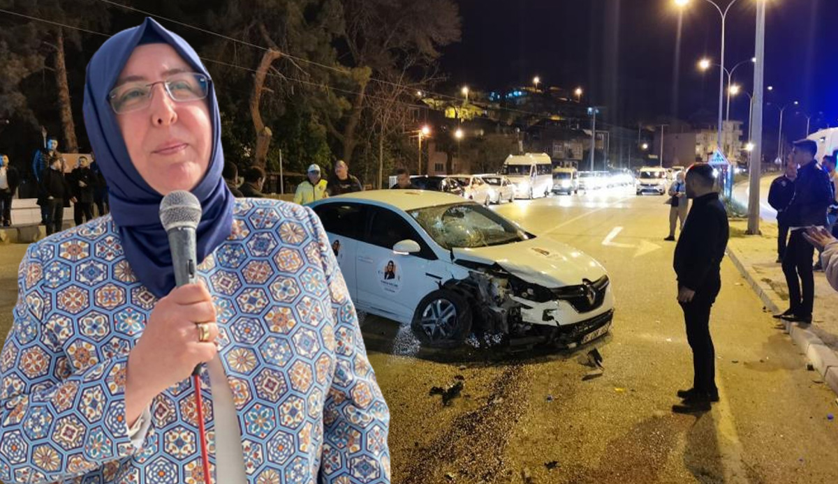 AK Parti milletvekili adayının yaralandığı kaza anbean kamerada
