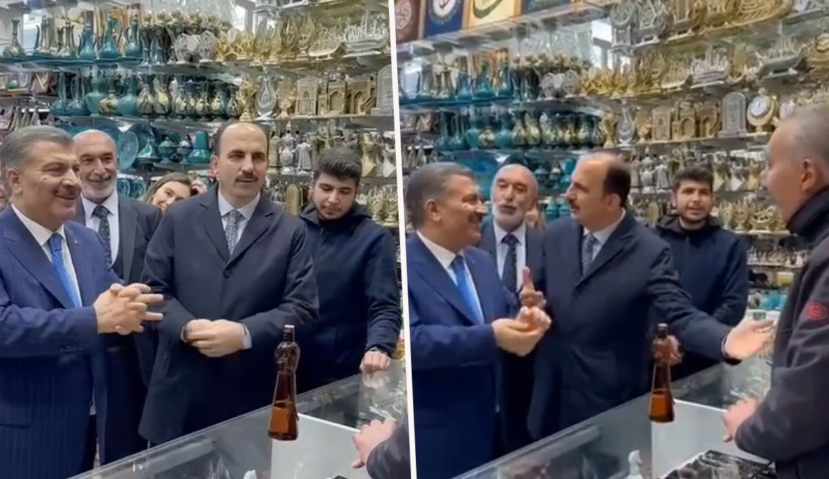 Bakan Koca ile esnafa arasında güldüren diyalog