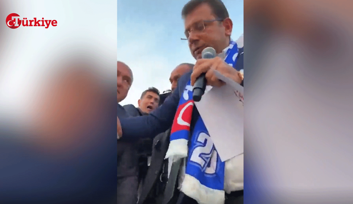 İmamoğlu'na Erzurum'da taşlı saldırı: Panik anları kameralara yansıdı