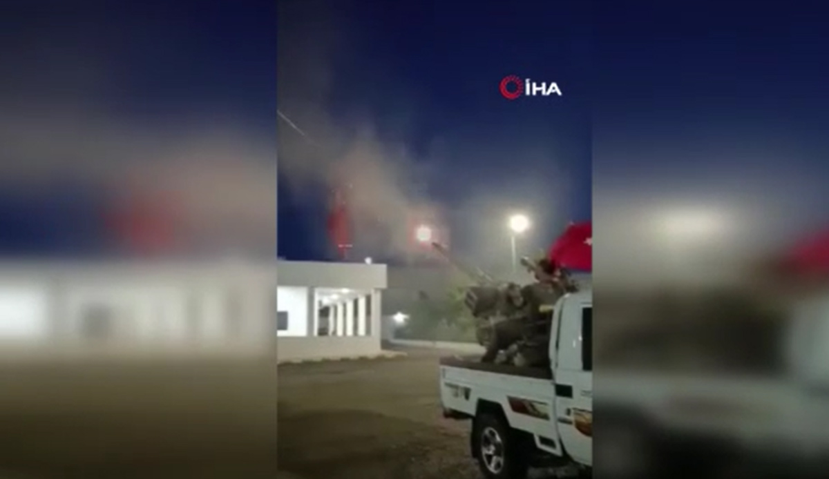 Cerablus'ta uçaksavarlı Erdoğan kutlaması