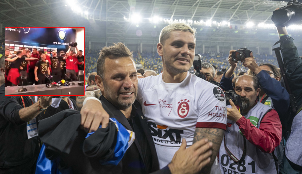 Galatasaraylı futbolcular Okan Buruk'un basın toplantısını bastı! Eryaman baskını...