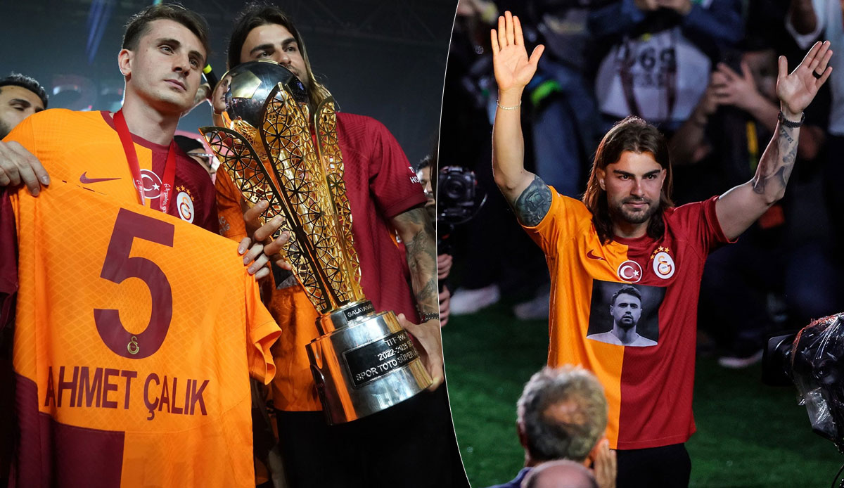 Galatasaray şampiyonluk kutlamasında Ahmet Çalık detayı! Abdülkerim Bardakcı gözyaşlarıyla sahaya çıktı