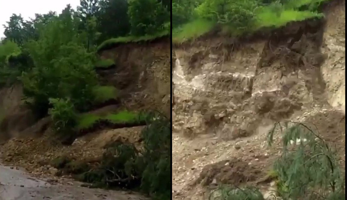 Amasya’da heyelan! Korku dolu anlar kamerada