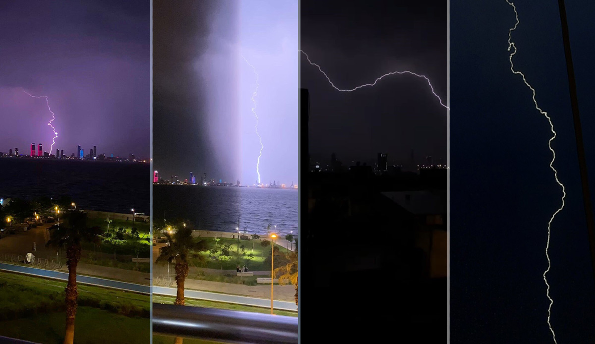 İzmir’de geceyi yıldırımlar aydınlattı!