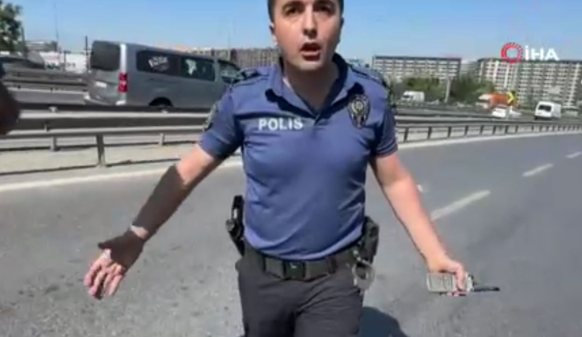 Küçükçekmece’deki trafik kazasında görevini yapan İHA muhabirine polis engeli