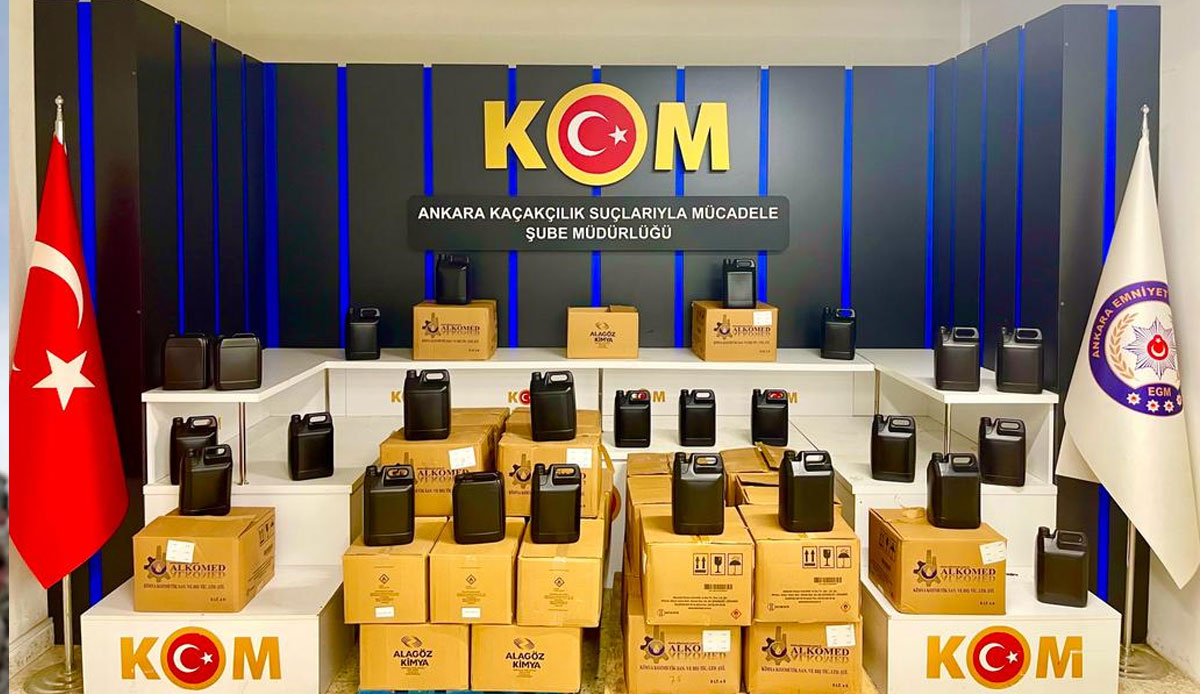 3.5 ton kaçak etil alkol ele geçirildi