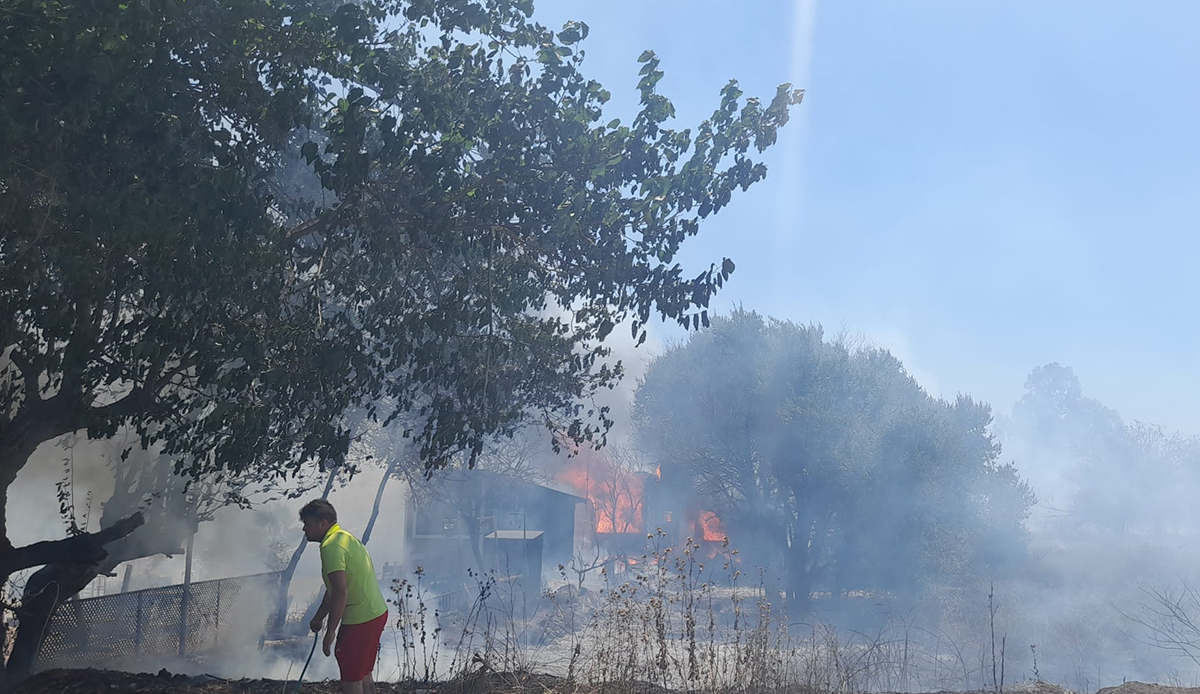 Bodrum'da yangın! Bazı evler zarar gördü
