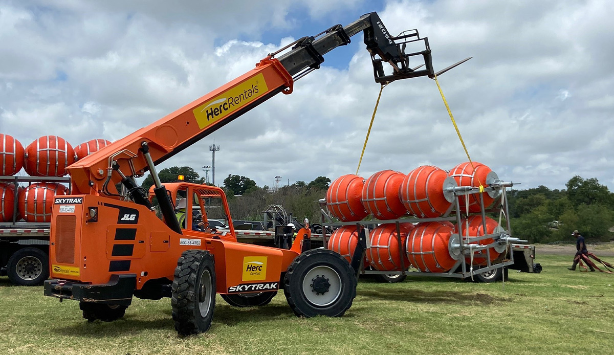 Texas-Meksika sınırına yüzen bariyer!