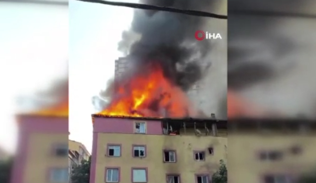 İstanbul Esenyurt'ta bina yangını çıktı! Çatı alevlere teslim