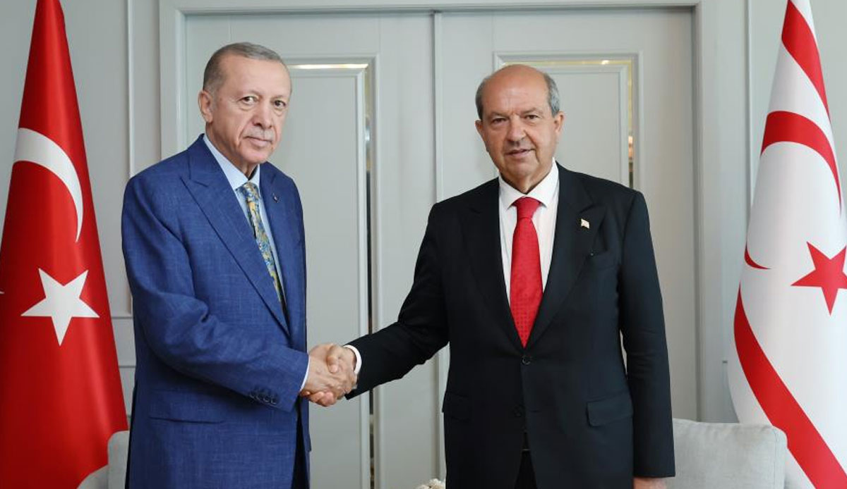 Cumhurbaşkanı Erdoğan, KKTC Cumhurbaşkanı Tatar'la görüştü