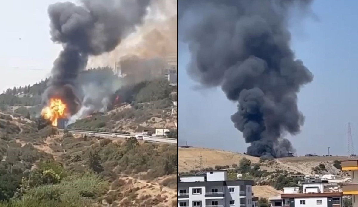 Mersin'de tüp yüklü kamyon ile tırın karıştığı kazada peş peşe patlamalar!