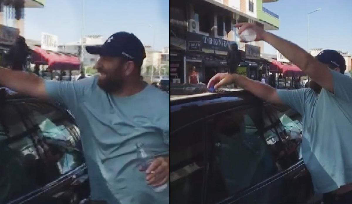 Bingöl’de yürekleri ısıtan görüntü: Sıcaktan bitkin düşen kargayı su dökerek serinletti