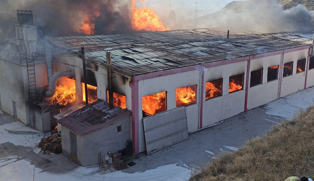 Kastamonu'da kapı fabrikasında yangın! Müdahale sürüyor