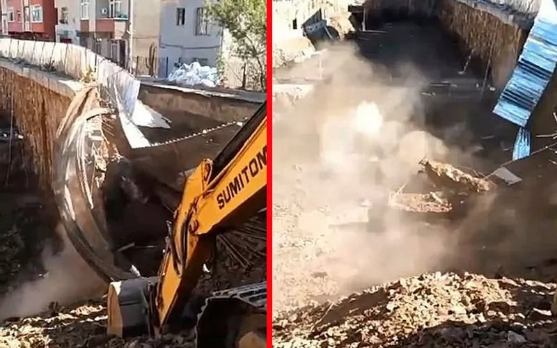Sarıyer’de büyük panik! Deprem oldu zannedildi, büyük gürültüyle yol çöktü