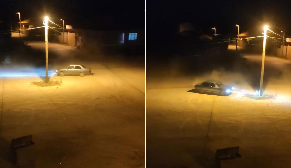 Dakikalarca drift attı, çevredekileri bezdirdi: O anlar kameraya yansıdı