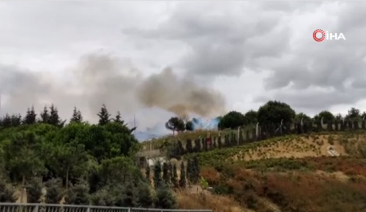 Esenler Topkule'de askeri kışlada korkutan yangın