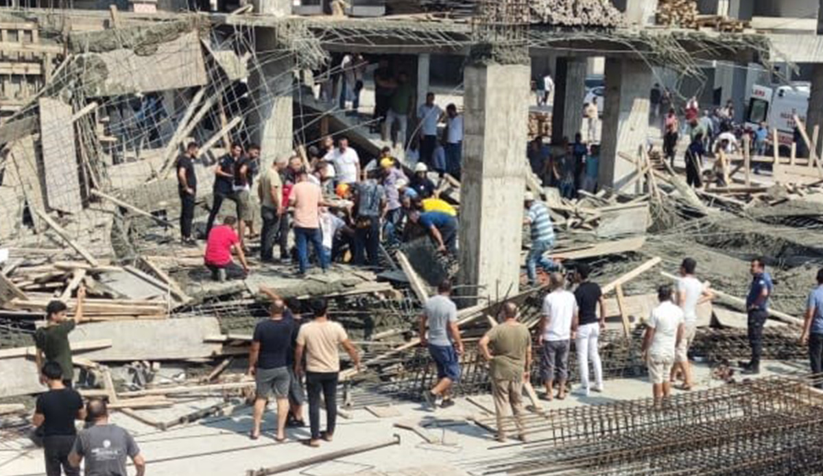 Hatay'da 3 katlı inşaatta göçük meydana geldi