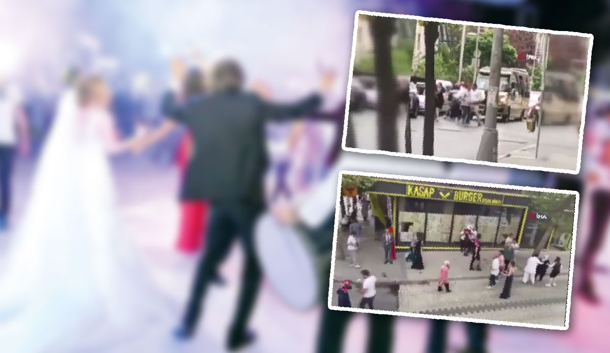 Kız ve erkek tarafının düğün kavgası anbean kamerada